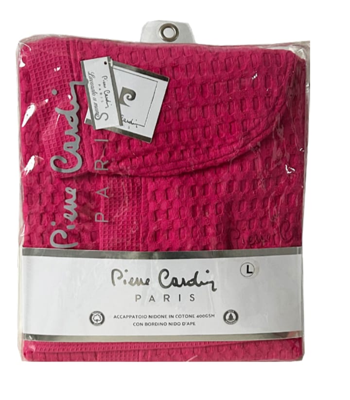 Szlafrok waffle gofrowany damski Pierre Cardin Paris z kapturem luksusowy S-XL - obrazek 3