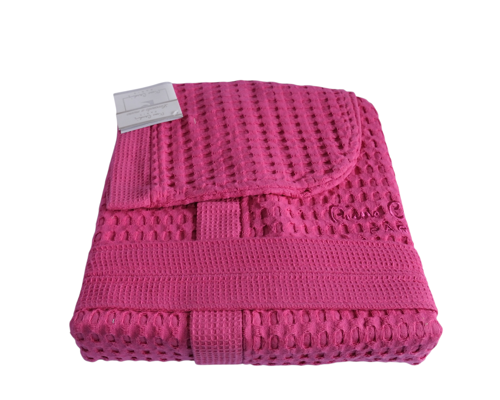 Szlafrok waffle gofrowany damski Pierre Cardin Paris z kapturem luksusowy S-XL - obrazek 4