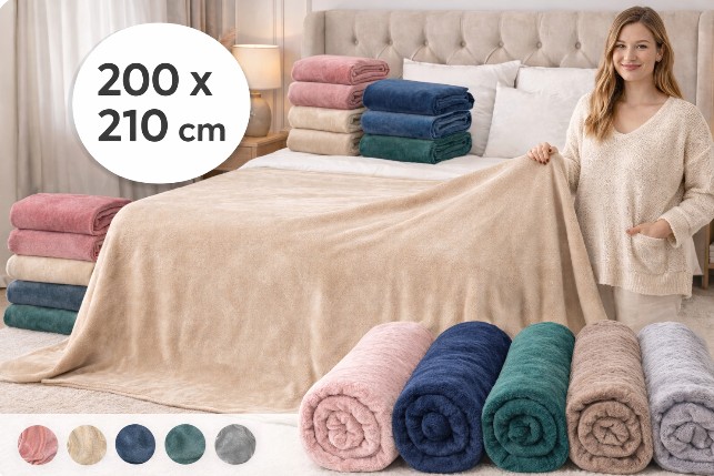 Duży koc polarowy 200x210