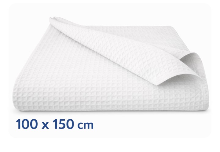 Duży ręcznik kąpielowy 100x150 wafel / gofer biały